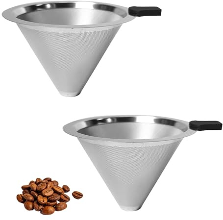 Coffee Filter, Stainless Steel Coffee Filter, Pour Over Coffee Dripper for Home Cafe Restaurant, Reusable Pour-Over Coffee Dripper
