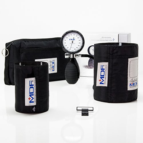 MDF® Bravata® Palm Esfigmomanómetro aneroide - Monitor profesional de presión arterial (adulto y pediátric) - Garantía de por vida & Programa piezas gratuitas de por vida - Azul Marino (MDF848XPD-04)