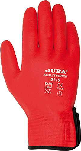 Juba G, nailon sin costruas recubierto de nitrilo micro foam, rojo - SIZE: 7
