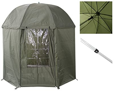 MK-Angelsport 5 Seasons Schirm Angelschirm mit Seitenwand geschlossen, wasserdicht Karpfenzelt Anglerschirm Angelzelt