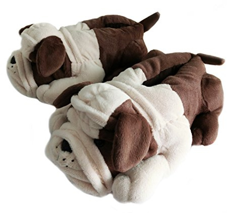 Onmygogo Pantofole Invernali da Donna Uomo Bambini a Forma di Bulldog