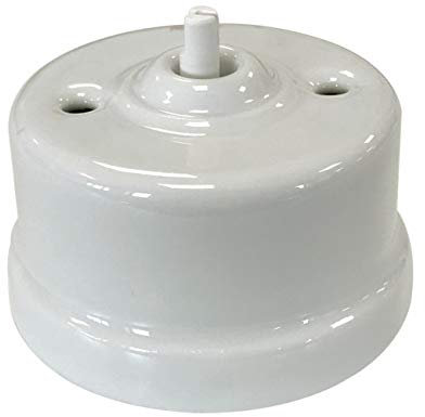 Conmutador de porcelana blanco sin lazo