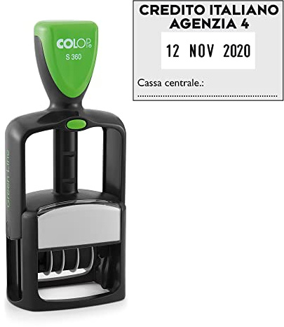 Timbro Office S360 DATARIO personalizzabile autoinchiostrante 30x45mm COLOP