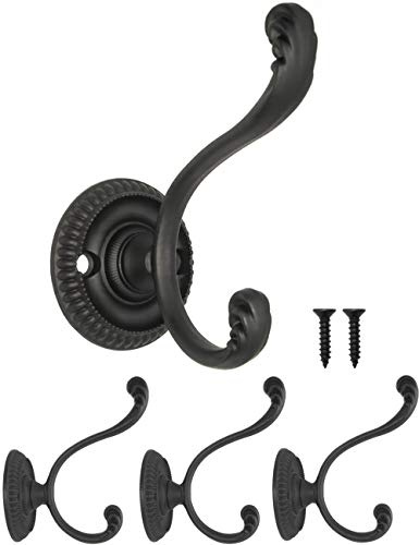 Fuxxer Garderobenhaken Vintage Metall Kleiderhaken Wandhaken 3 Stück Schwarz Set
