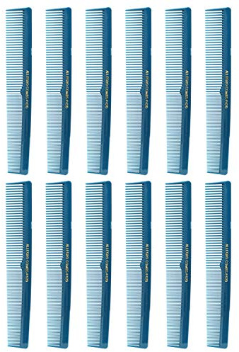 Allegro Combs Hair Combs Set, 420 Model, Nitrile Rubber, Teal, 12 Count Pack, Professional Hair Stylist Combs for Barber, Salon, Home Use