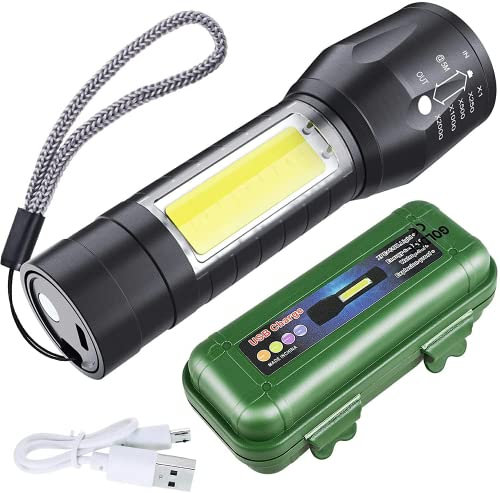 GOLDGE Linterna LED Alta Potencia Para Ciclismo, Camping y Montañismo - 500 Lúmenes, 3 Modos, USB Recargable, Portátil - Alto Rendimiento Para Reparación del Coche