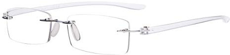 Eyekepper Leser Kleine Linse Randlos Lesebrille Männer Frauen(Transparent Buegel)+0.50