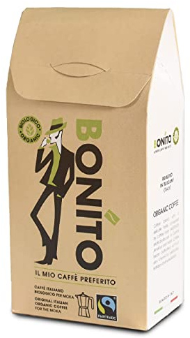 Caffè Bonito - Macinato BIOLOGICO FAIRTRADE per moka - 1000 gr. (4 pacchi da 250 gr.)