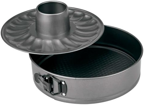 Tradineur - Set molde desmontable 26 cm + molde fondo savarin 26 cm. Recipiente para horno, repostería, bizcochos, tartas, pasteles