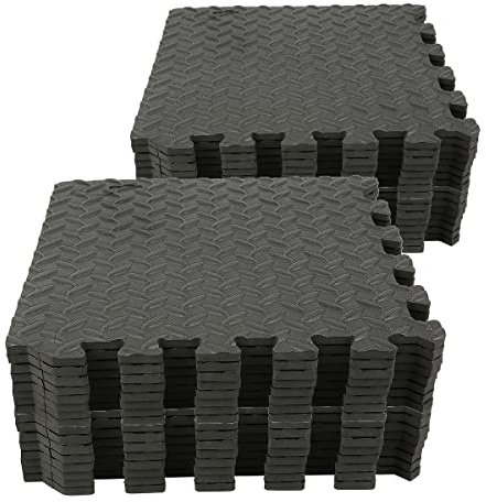 32er-Set 30 × 30 × 0,9 cm Kinder Puzzlematte Eva Schaumstoff Bodenmatten Wasserdicht Spielmatten Krabbelmatte Schutzmatte, Schwarz A