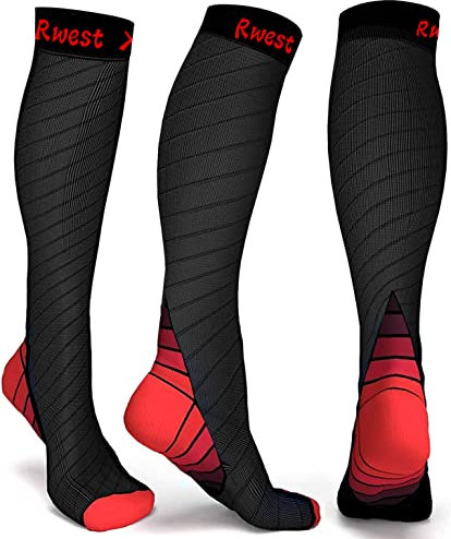 Rwest X Kompressionsstrümpfe für Damen und Herren, Kompressionsstrümpfe für Sport, Fitness, Laufen, Wandern, Reisen, Radfahren
