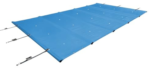 ANKO PLANEN Poolöverdrag med rullskydd för maximal säkerhet - 680 g/m² PVC-lastbilsduk - året-runt-överdrag för sommar och vinter - utan stänger (3m x 5m, Ljusblå RAL5015)