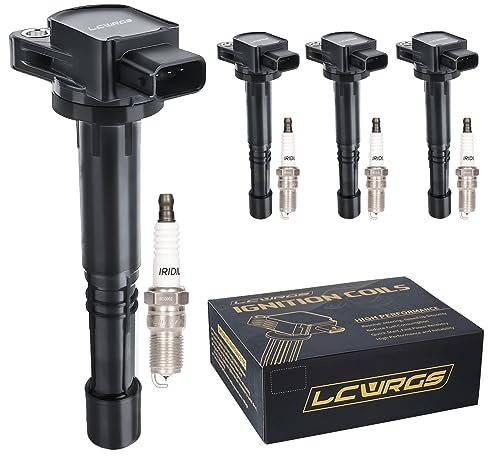 Set of 4 Ignition Coil Pack Spark Plugs Fits for Honda Accord CRV Civic SI Element Acura RSX CSX 2002 2003 2004 2005 2006 2007 2008 2009 2.4 2.0 L4 Ignition Coils Spark Plugs UF311 UF583 C1382