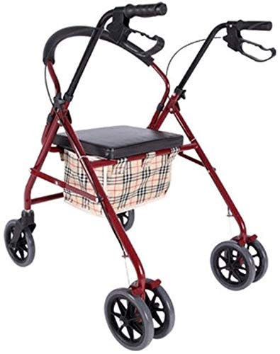 Rollator Walkers Rollator Walker für Senioren, 4-Rad-Rollator mit Sitz, Rückenlehne und Aufbewahrungstasche, robuster Aluminiumrahmen, trägt bis zu 300 Pfund