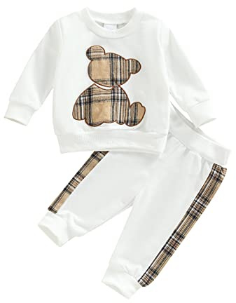 Geagodelia Baby Mädchen Kleidung Outfit Babykleidung Set Langarmshirt Sweatshirt + Hose Neugeborene Weiche Babyset Zweiteiler