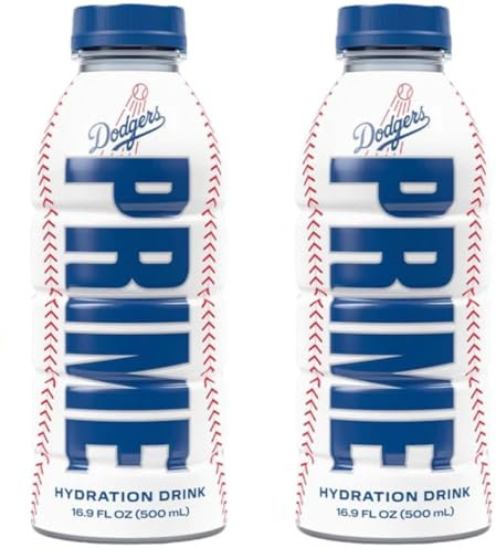 Blissify Prime Hydration Sports Drink (Pack of 2) - LIMITED FLAVOUR - by Logan Paul & KSI - Los Angeles (LA) Dodgers - 2 x 500ml Bottle, Clear