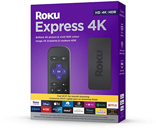 Roku Express 4K 2022 | Streaming Media Player HD/4K/HDR with Smooth Wireless Streaming and Roku Simple Remote with TV Controls, Includes Premium HDMI Cable, Black (Renewed)
