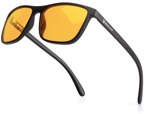 Bloomoak Blaulicht Brille, Gaming Retro Runde Brillen, lindern Augenmüdigkeit und verbessern den Schlaf, geeignet für Bildschirme