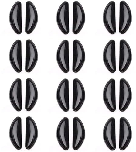 10Pairs Eyeglasses Non-Slip Silicone Nose Pieces Pads, Adhesive Glasses Nose Pads Cushions for Eyeglass Sunglasses(Black2.5mm)