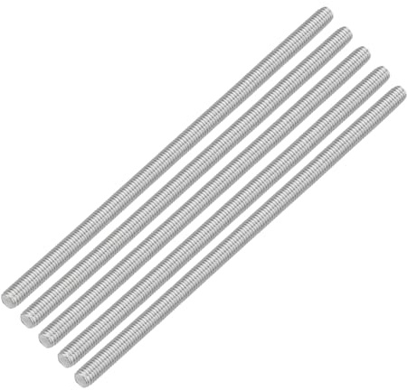 QUARKZMAN 5 Stück Gewindestangen, M8 x 190mm, 304 Edelstahl, Gewindestab mit metrischem Vollgewinde, M8-1.25 Gewindestift für Möbel- und Maschinenmontage