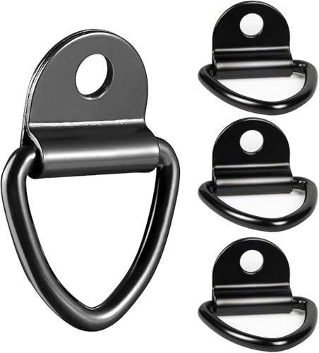 Wadafen 4 Pcs Heavy Duty Lashing D Rings, Steel Tie Down Hooks, Cargo Tie Down Rings, Truck Load Anchor, 450 KG, for Trailers, Trucks, Cars, Boats