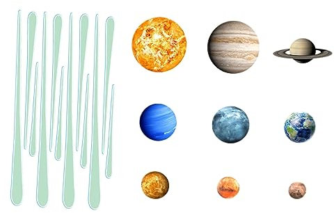 KITANDOVE Wanddekoration Mit Planeten Für Kinderzimmer Leuchtende Wandsticker Für Beruhigende Nachttage Und Lehrreiche Gestaltung Für Vorschule Und