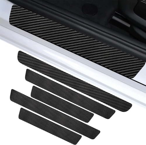 ASFSFF 5 Stück Auto Einstiegsleisten Schutz für VW Touran Typ 1T/GP2 ab Bj.2010-2015,Kohlefaser Auto Türeinstiegsschutz Aufkleber Styling ZubehöR,Einstiegsleisten Kratzschutz