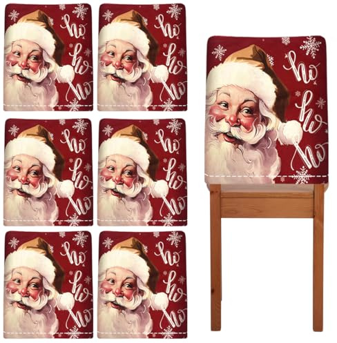 Daity stuhlhussen Weihnachten 6 Stück Weihnachts Stuhlhussen 60x50cm Leinen Weihnachtsrentier stuhlbezug Deko Set Weihnachten Stuhlrückenbezüge für Restaurants, Küchen, Partys, Festivals