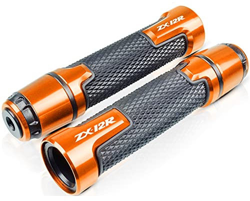EGEIRA 7/8 Motorradgriffe Motorrad CNC Lenkergriff Griff Handgriffe Für Kawasaki ZX12R ZX-12R 2000 2001 2002 2003 2004 2005(Orange)