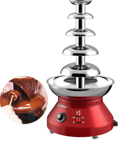LXJBBD Chocolate Fondue Fountain Machine - 5 Tier Stainless Steel Melting Pot for Chocolate, Cheese, Events, Parties, Baby Showers, and Birthdays - Big Capacity, 19 Inch