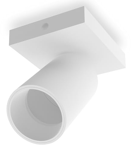 SSC-LUXon NUVIO Deckenstrahler weiß rund schwenkbar drehbar für GU10 | Schwenkbarer Spot weiß - Kopf drehbar, für Küche, Schlafzimmer & Flur, für GU10 austauschbar, direkt an 230V (ohne Lampe)