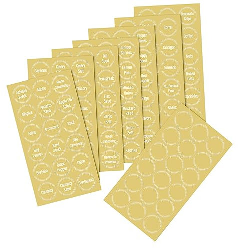 HOMSFOU 1 Juego Etiquetas De Ingredientes Para Especias Transparentes Y Resistentes Al Agua Stickers Autoadhesivos Para Frascos De Cocina Prácticas Y Para Y 8 Hojas