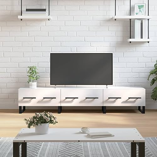 RMIHSJG TV-Schrank Hochglanz-Weiß hängeschrank lowboard Fernsehschrank HiFi Rack 150x36x30 cm Holzwerkstoff