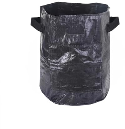 Sacchi per Rifiuti da Giardino 1PC sacchetto for coltivare patate PE piantare cipolle vegetali con manico addensato giardino carota taro coltivazione di arachidi impermeabile(Black,5 Gallon 23x28cm)