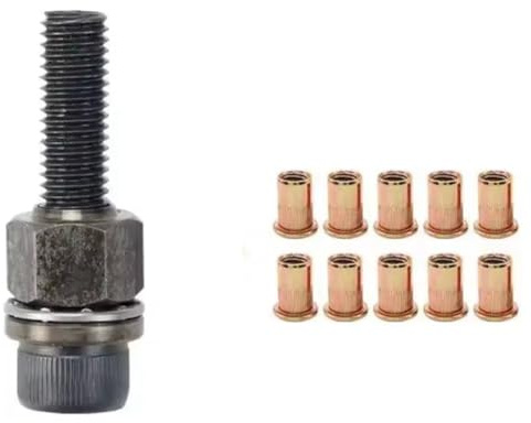 Jooehyer Adaptador de Remachadora Manual para Placa de Matrícula Metálica, Instalación Sencilla, 11 Piezas M10
