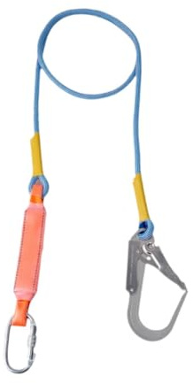 Sharplace Longe de sécurité professionnelle avec mousqueton, ceinture de travail de 2 m avec protection pour l'alpinisme, l'escalade de clôtures et la, Hameçon Simple