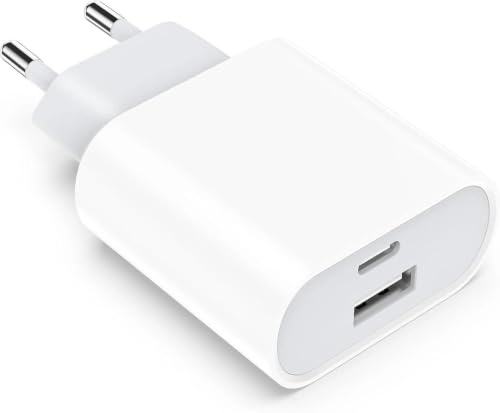 Caricatore USB C, Caricatore per iPhone 17 16 15 14 13 Pro Max iPad Samsung S26 S25 S24 S23 Ultra, Spina Presa USBC Ricarica Rapida 20W Caricabatterie Cellulare Multiplo Adattatore Alimentatore USB C