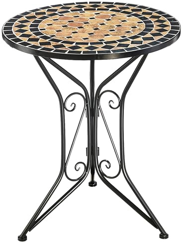 Kobolo Metalltisch mit Mosaik 61 cm Schwarz