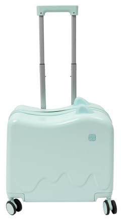ZNLLQZN Kinderkoffer zum Draufsitzen Kindertrolley Kinder Reisekoffer, Rollkoffer mit Zugstange und Passwortschloss für 3-6 Jahren, für Kurztrips und Studienreisen, Tragfähigkeit 50-60 kg (Mintgrün)