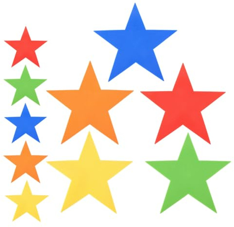 BELLIFFY Marcatori per Pavimento a Forma di Stella a 5 Punte, Set da 10 Pezzi Colorati, Marcatori Sportivi Antiscivolo per Allenamento e Campi da Tennis, Attrezzatura per Marcatura Campo