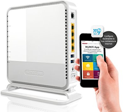 Sitecom N900 Wi-Fi Duallband Gigabit Modem/Router X6, 2X USB, Sitecom Cloud Security, Bianco