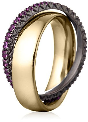 ESPRIT Damen-Ring 925 Sterling Silber rhodiniert Glas Zirkonia Brilliance Couple Pink Gr.57 (18.1) S.ESRG91774B180