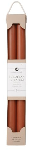 Northern Lights Candles - 12 2pk Tapers - Terra Cotta - 72886