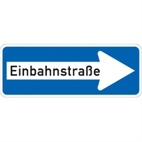 Verkehrszeichen VZ220-20, Einbahnstraße rechtsweisend, Alu, RA1, 30x80cm Verkehrsschild