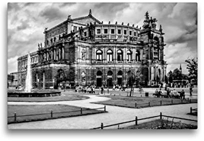 CALVENDO Premium Textil-Leinwand 45 x 30 cm Querformat Premium Textil-Leinwand 45 cm x 30 cm quer DRESDEN Semperoper | Wandbild, HD-Bild auf Keilrahmen, Wanddekoration, Kunstdruck von Melanie Viola