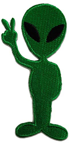 Catch the Patch Alien Aufnäher zum Aufbügeln 4,5 x 8,5 cm Bügelbild für Erwachsene mit Funny Vintage, Bügelpatch Patches Bügelflicken