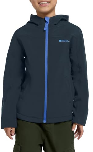 Mountain Warehouse Veste Softshell imperméable Exodus pour enfants - Pour garçons et filles | Manteau à capuche coupe-vent et imperméable, respirant avec doublure en polaire pour plus de chaleur