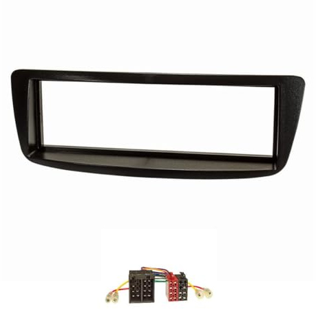 tomzz Audio 2408-017 Radioblende Set kompatibel mit Citroen C1 Peugeot 107 schwarz mit Radioadapter ISO