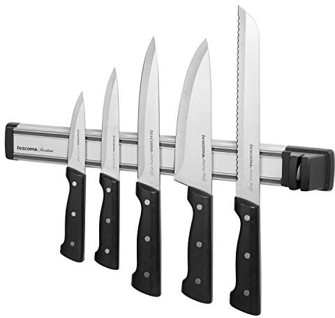 Tescoma President Barra Magnética para Cuchillos, Acero Inoxidable, Gris, 8 x 4,5 x 44,9 cm