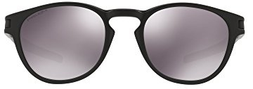 Oakley OO9265 Latch Oval Sunglasses, Matte Black/Prizm Black, 53 mm